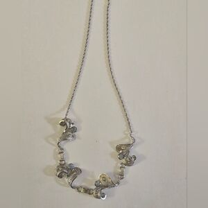 MCM TITAN Sterling Silver Choker Necklace Sky Blue Topaz Glass Rhinestone